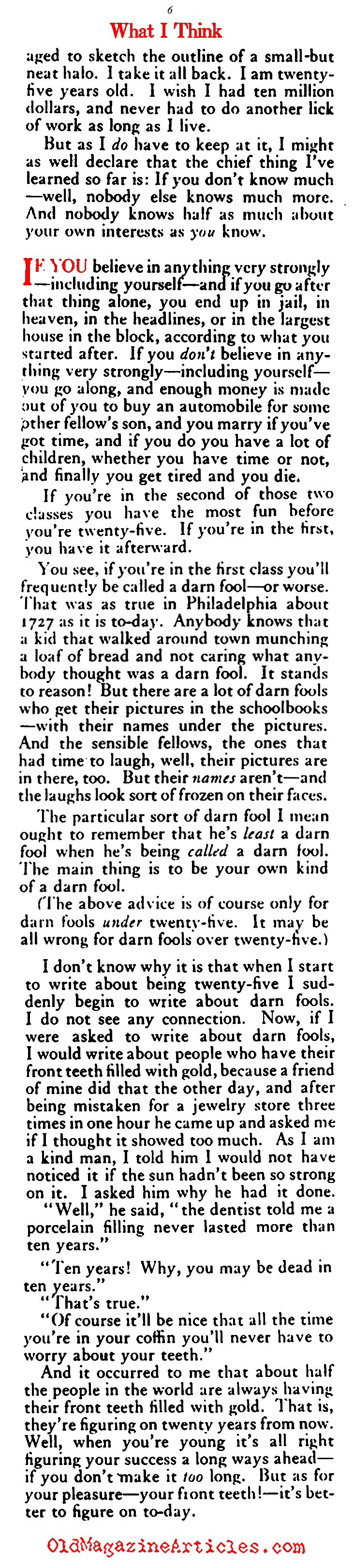 F. Scott Fitzgerald at Twenty-Five (The American Magazine, 1922)